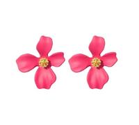 XFSRG Orecchini Donna Fiore Eleganti Pendenti Gioielli Moda Accessori Bijoux Regalo Matrimonio Cerimonia Festa Compleanno Placcati Oro Bianco (B)