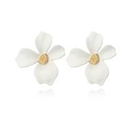 XFSRG Orecchini Donna Fiore Eleganti Pendenti Gioielli Moda Accessori Bijoux Regalo Matrimonio Cerimonia Festa Compleanno Placcati Oro Bianco (A)