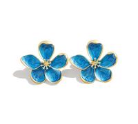 XFSRG Orecchini Donna Forma del Fiore Gioielli a Lobo Eleganti Orecchini Statement Gioielli Donna Accessori Moda Bijoux Regalo Perfetto per Matrimoni Feste Anniversari Compleanno (Blu)