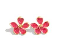 XFSRG Orecchini Donna Forma del Fiore Gioielli a Lobo Eleganti Orecchini Statement Gioielli Donna Accessori Moda Bijoux Regalo Perfetto per Matrimoni Feste Anniversari Compleanno (Rosso)