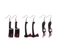 XFSRG Orecchini Donna Halloween Design Unico Orecchini Cerchio Donna Moda Accessori Per Feste (Nero)