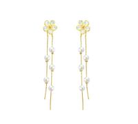 XFSRG Orecchini Donna Nappina con Perla Floreale Ciondolo Orecchini Accessorio Creativo ed Elegante Ipoallergenico Adatto a Molteplici Occasioni