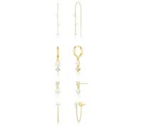 XFSRG Orecchini Donna Pendenti Oro Perle Naturali Eleganti Orecchini A Goccia Gioielli Moda (D)