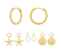 XFSRG Orecchini Donna Set Orecchini dell'amicizia Ciondoli Intercambiabili Cerchio Eleganti e Moderni per Ogni Occasione(Oro-1)