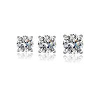 XFSRG Orecchini Donna Zirconi Brillanti Set Gioielli Donna Eleganti Orecchini Vintage Titanio-Acciaio per Ogni Occasione(Argento)