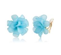 XFSRG Orecchini Fiore Donna Forma Petalo Grandi Moda Orecchini Statement Eleganti Accessori Gioielli Pendenti Leggeri Decorativi Cerimonia (Blu)