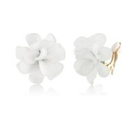 XFSRG Orecchini Fiore Donna Forma Petalo Grandi Moda Orecchini Statement Eleganti Accessori Gioielli Pendenti Leggeri Decorativi Cerimonia (Bianco)