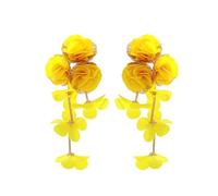 XFSRG Orecchini Fiore per Donne Orecchini Pendenti Lunghi Ipoallergenici Oversize Earrings Eleganti Petali Romantici Estivi Vacanze Gioielli (giallo)