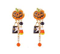 XFSRG Orecchini Halloween Donna Orecchini con Zucca Fantasma Spider Pendenti Halloween Orecchino Fringe Pearl Design Creativo Gioielli Helloween Accessori Festa Carnevale Cosplay Feste