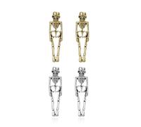 XFSRG Orecchini Halloween Donna Orecchini Pendenti Vintage con Scheletro Gothic Halloween Gioielli per Festa in Costume e Uso Quotidiano (Oro-2)