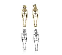 XFSRG Orecchini Halloween Donna Orecchini Pendenti Vintage con Scheletro Gothic Halloween Gioielli per Festa in Costume e Uso Quotidiano (Oro-3)