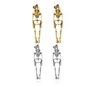 XFSRG Orecchini Halloween Donna Orecchini Pendenti Vintage con Scheletro Gothic Halloween Gioielli per Festa in Costume e Uso Quotidiano (Oro-1)