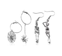 XFSRG Orecchini Halloween Donna Vintage Gothic Punk Pendenti con Motivi Classici di Halloween Gioielli per Festa in Costume e Uso Quotidiano (Argento-2)