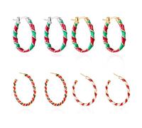 XFSRG Orecchini Natale Cerchi Intrecciati Gioielli Donna Natalizi Moda Accessori Festa Natale Orecchini Eleganti Natalizi Gioielli per Cena di e Capodanno