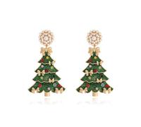 XFSRG Orecchini Natale Pendenti Natalizi Donna Gioielli Festivi Orecchini Pendenti da Donna Decorazione Natalizia Accessori Moda Invernale Regali per Ragazza (Albero di Natale-2)