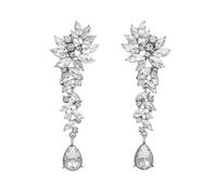 XFSRG Orecchini Pendenti Cristallo Fiore Goccia Eleganti Lusso Brillanti Cerimonia Matrimonio Sposa Donna