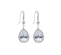 XFSRG Orecchini Pendenti da Donna Orecchini a Cerchio a Goccia Argento 925 Brillantini Cerimonia Sposa Matrimonio Gioielli (Argento)