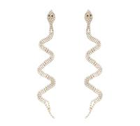 XFSRG Orecchini Pendenti Serpente Ondulati Cristalli Brillanti Gioielli Eleganti Donna Accessori Lusso Cerimonia