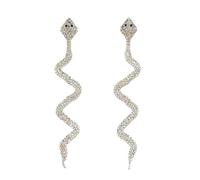 XFSRG Orecchini Pendenti Serpente Ondulati Cristalli Brillanti Gioielli Eleganti Donna Accessori Lusso Cerimonia