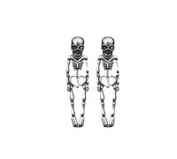 XFSRG Orecchini Scheletro di Halloween in Argento Design Horror Unico per Donna Accessori Moda per Feste e Eventi Speciali (Argento)