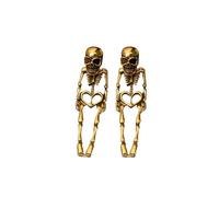 XFSRG Orecchini Scheletro di Halloween in Argento Design Horror Unico per Donna Accessori Moda per Feste e Eventi Speciali (Oro)
