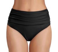 XFSRG Pantaloncini Donna da Bagno Vita Alta Asciugatura Rapida Estate Sportivo Bikini Costume per Spiaggia e Piscina(Nero/M)