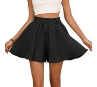 XFSRG Pantaloncini Donna Estivi Casual Vita Alta Spiaggia Shorts Regolabile Tessuto Leggero e Comodo, Chic per Estate,Viaggi,Tempo Libero e attività Outdoor