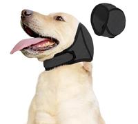 XFSRG Paraorecchie Cane Scudi Confortevoli Anti Ansia Sollievo dal Rumore Snoods con Nastro Autoadesivo Regolabile per Cani(Grigio/L)