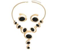 XFSRG Parure Gioielli Donna a Forma di Spirale Collana e Orecchini Set Jewellery Rigida Oro Bigiotteria Collana Etnica Donna Set Collane Gioielli Eleganti