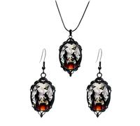 XFSRG Parure Gioielli Donna Barocco Vintage Set Collana e Orecchini con Design Lunare e Alberi Elegante e Unico per Occasioni Speciali (A)