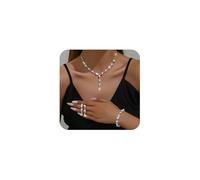 XFSRG Parure Gioielli Donna Elegante con Perle e Cristalli Set Collana e Orecchini Donna per Occasioni Speciali Parure Collana e Orecchini Moda (Perla)