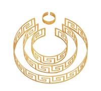 XFSRG Parure Gioielli Donna Oro Greco Design Elegante Set Collana e Orecchini per Occasioni Speciali