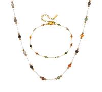 XFSRG Parure Gioielli per Donna Set di Bracciale con Collana di Perline Bohémien Collana Bracciali Set Gioielli per Donne e Ragazze