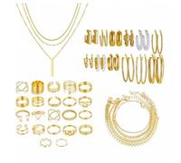 XFSRG Parure Gioielli Sposa per Donna Strass Cristallo Collana, orecchini, anello, bracciale Set Ideali per Matrimoni Feste e Occasioni Speciali Donne