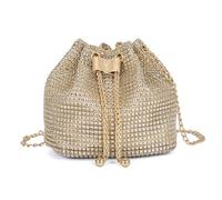 XFSRG Pochette Donna Brillantini Strass Glitter Elegant Borsa da Sera Piccola Borsette con Catena per Eventi Festa Matrimonio(Oro