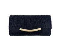 XFSRG Pochette Donna Cerimonia Clutches Moda Borsa da Sera Elegante Glitterata con Catena Staccabile Tracolla per Balli Feste Matrimonio Cerimonia（Nero）