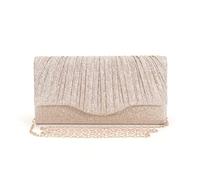 XFSRG Pochette Donna Classica Glitterata Moda Clutch Elegante Borse da Sera con Catena Staccabile per Cocktail Festa Matrimonio(Champagne