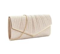 XFSRG Pochette Donna Clutch a Busta con Pieghe V Borsetta da Sera Donna