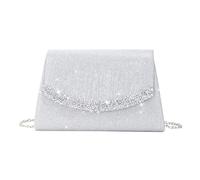 XFSRG Pochette Donna da Sera Borsa a Tracolla con Catena Staccabile Moda con Strass Luccicanti Elegante Borsa da Sposa per Matrimoni Feste Serali