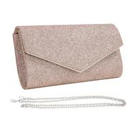 XFSRG Pochette Donna Elegante Busta con Patta Borsetta Donna Pochette Eleganti da Cerimonia Clutch da Sera Borsa a Mano con Catena Removibile per Matrimonio Festa Evento