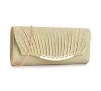 XFSRG Pochette Donna Elegante Glitterata Pochette Moda Borse da Sera Clutch con Catena Staccabile per Cocktail Festa Matrimonio(Oro)
