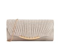 XFSRG Pochette Donna Elegante Glitterata Pochette Moda Borse da Sera Clutch con Catena Staccabile per Cocktail Festa Matrimonio(Champagne)