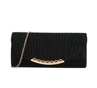 XFSRG Pochette Donna Elegante Glitterata Pochette Moda Borse da Sera Clutch con Catena Staccabile per Cocktail Festa Matrimonio(Nero)