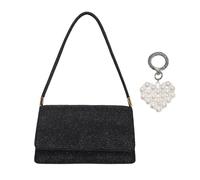 XFSRG Pochette Donna Elegante Nero con Paillettes Brillanti Borsa a Tracolla per Serate Feste e Eventi Speciali Borsetta Donna di Lusso con Design Moderno e Spazioso Interno