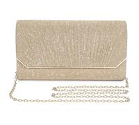 XFSRG Pochette Donna Elegante Pieghettata Borsa da Sera 22×14×4,5 cm Ideale per uso Quotidiano e Occasioni Speciali (Oro)