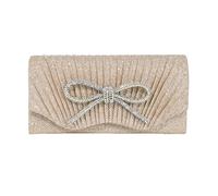 XFSRG Pochette Donna Fiocco Glitterato Borsa da Sera Elegante Cerimonia Clutches con Catena Staccabile per Cocktail Festa Matrimonio(Champagne)
