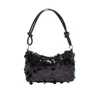 XFSRG Pochette spalla con paillettes borsa trendy per eventi, discoteche, aperitivi, design raffinato e dimensioni pratiche per smartphone, portafoglio e cosmetici(Nero)