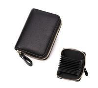 XFSRG Porta Carte Donna Portafoglio da Donna Wallet Piccoli con Tanti Scomparti Blocco Portamonete per Carte Multipli Grande Capacità(Nero)