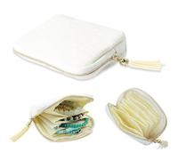 XFSRG Porta Gioielli con Frange più Scomparti Scatola Organizer da Viaggio per Donna Ragazze Orecchini Anelli Catene(Bianco)