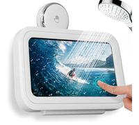 XFSRG Porta Telefono Doccia 480° Rotazione Ventosa rimovibile Supporto soffione doccia a ventosa Riutilizzabile senza trapano Impermeabile per Bagno (Bianco)